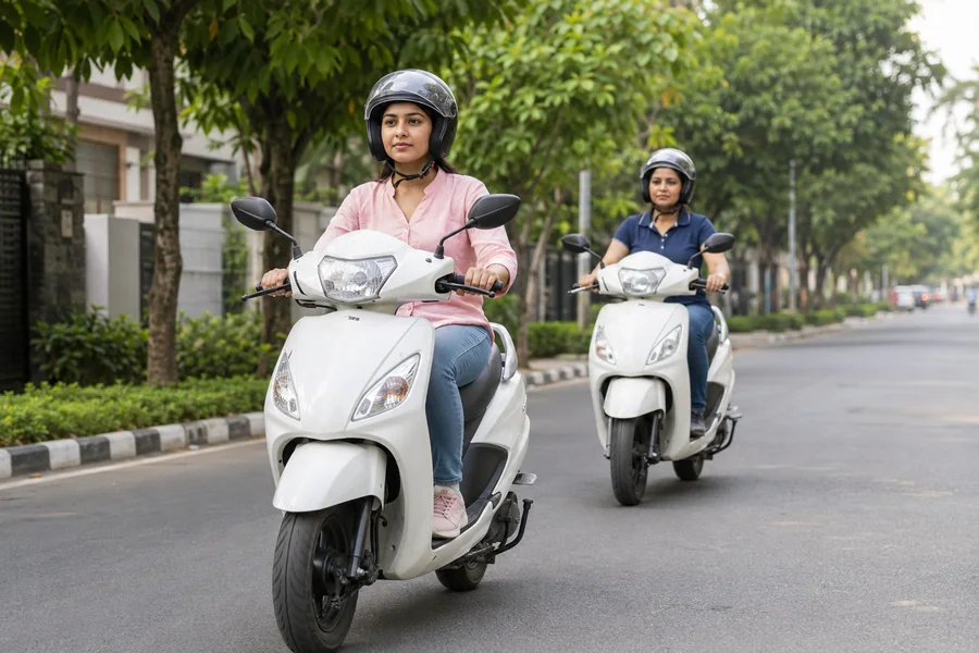 प्रत्यक्ष रस्त्यावर दुचाकी सराव